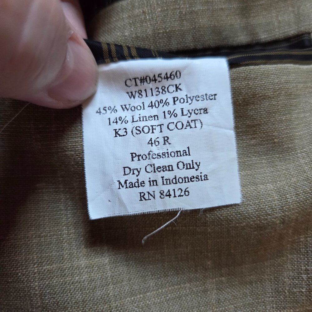 Kroon K3 Sport Coat Blazer Men’s Sz 46R Wool Linen Blend Beige Pockets Lined - Picture 5 of 9